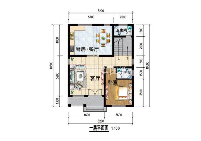 8.2x10.5米农村三层小洋楼房图，简单、实用