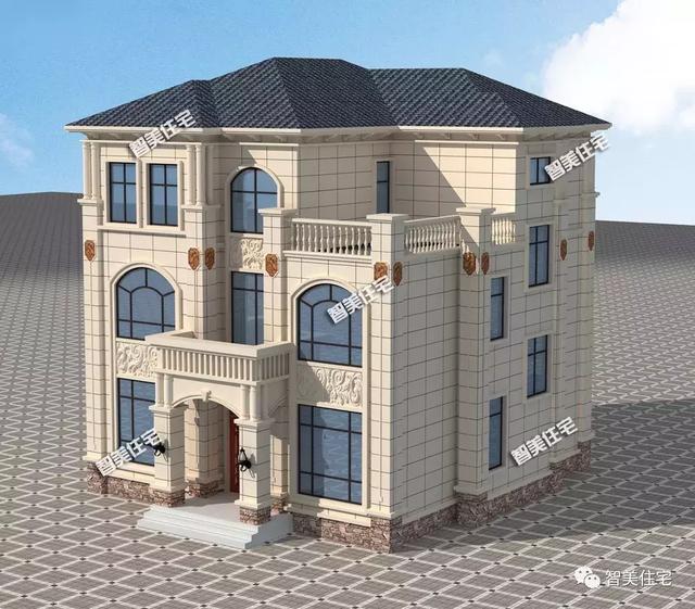 11.4×12.8米三层别墅，带堂屋设计，好房子带来好生活