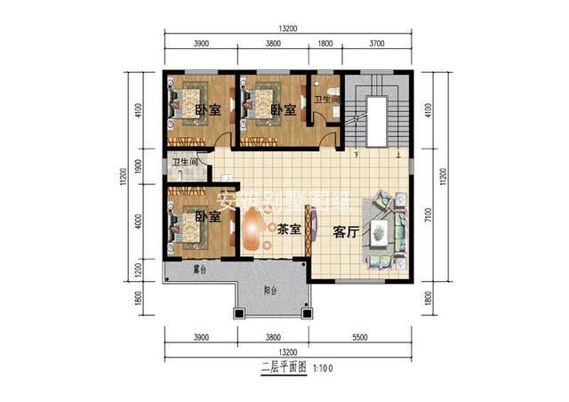 南北通透的4层复式别墅户型图，主体不到50万