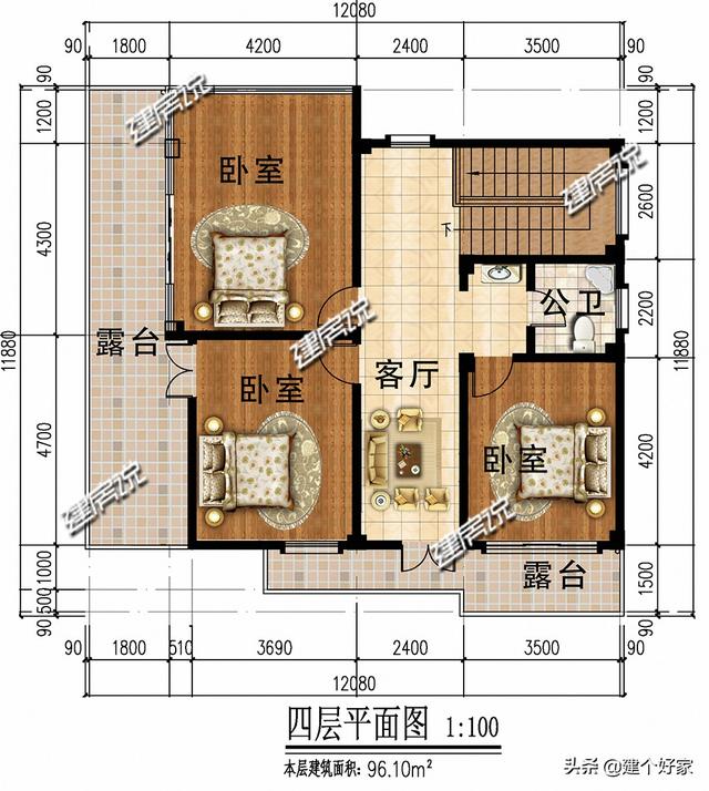 广东95平现代风格四层自建房屋设计图，100以内的经典方案