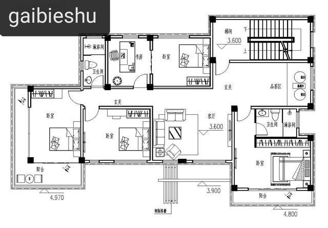 88万广东河源三层半现代中式别墅，9卧，平屋顶，茶室，活动室