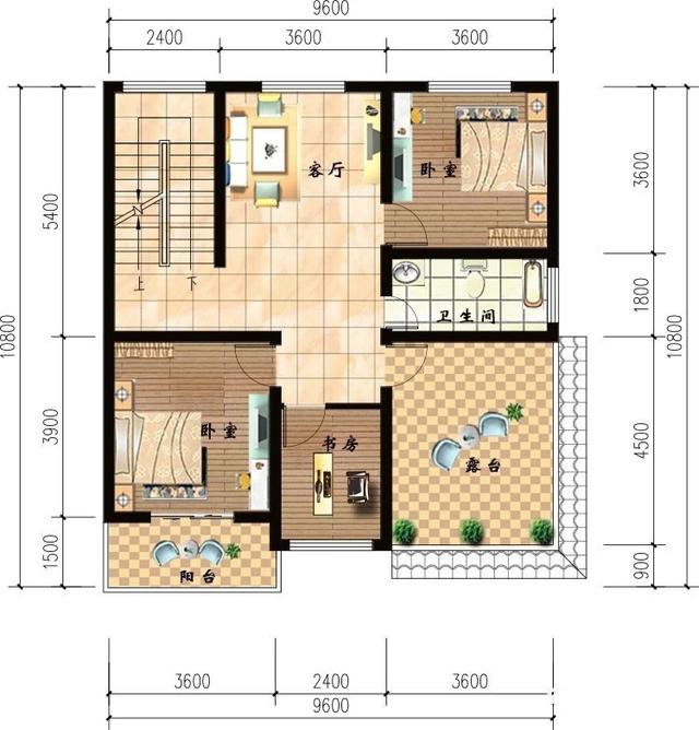 27万三层简欧农村民宅户型图，农村建这个户型的很多