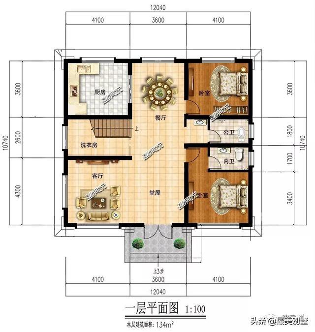 新中式四合院风格三层自建房户型图，大气高端有内涵