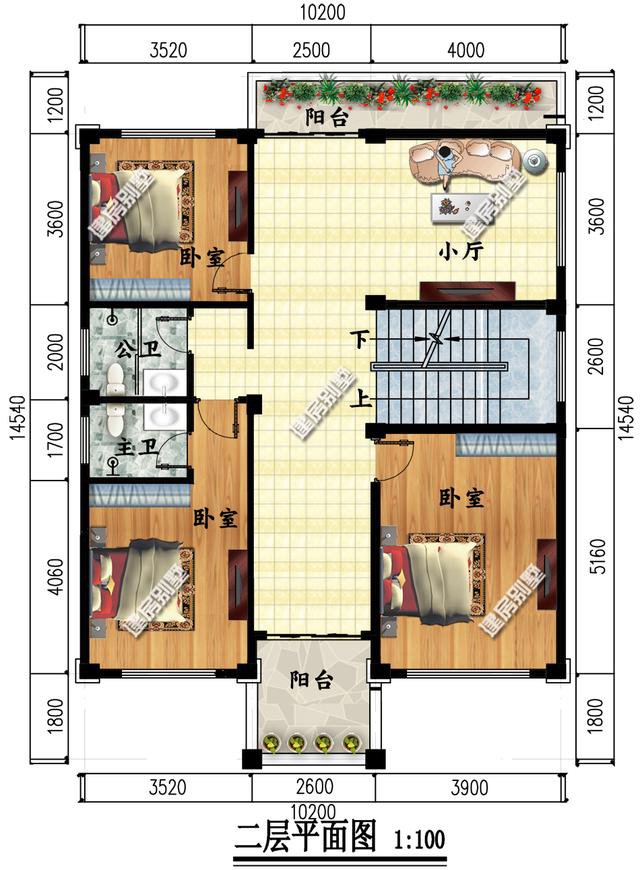 2栋简易三层洋楼户型图，施工比较容易