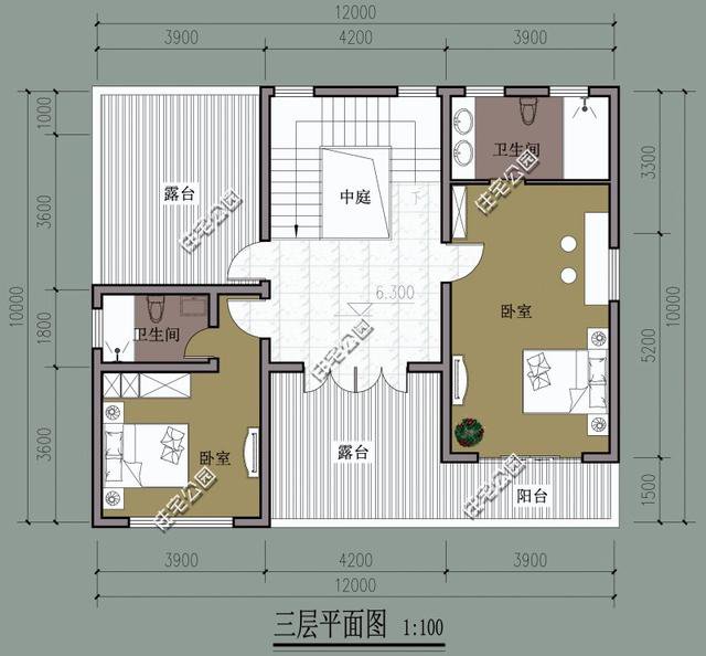 中式带小院民宿平面户型图，这种设计谁不喜欢？