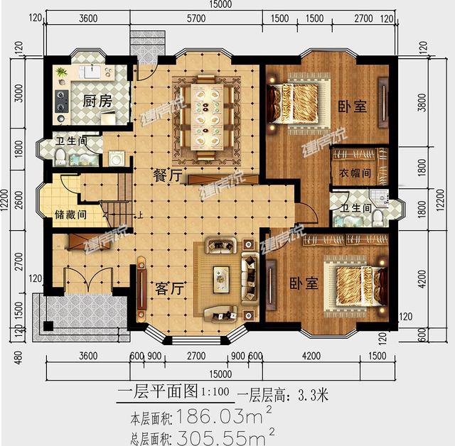 10款一层平房别墅民宿户型方案图，各种风格都有