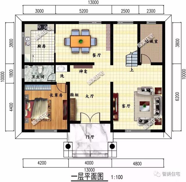 2栋简洁农村二层自建房子户型图，简单、实用型