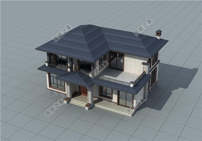 175平方米二层别墅设计CAD图纸及效果图大全，中式风格