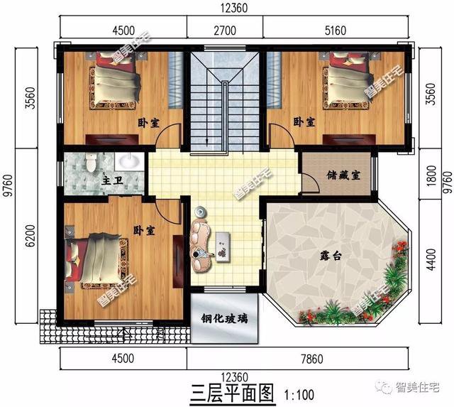 2栋城堡式豪宅别墅设计图，客厅挑空复式设计