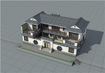 高端二层新中式四合院别墅设计图，含全套CAD施工图