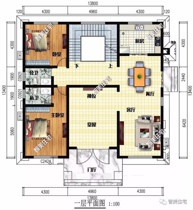 客厅挑空带堂屋三层欧式自建房图，湖南、湖北建的多
