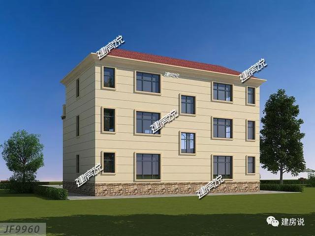 4层欧式双拼别墅户型方案图，一层共同堂房