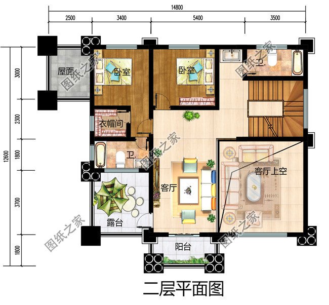 豪华欧式三层别墅住宅设计图纸，占地面积150平方米
