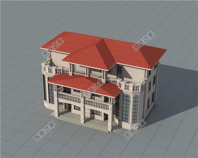 三层双拼别墅CAD设计图纸及效果图