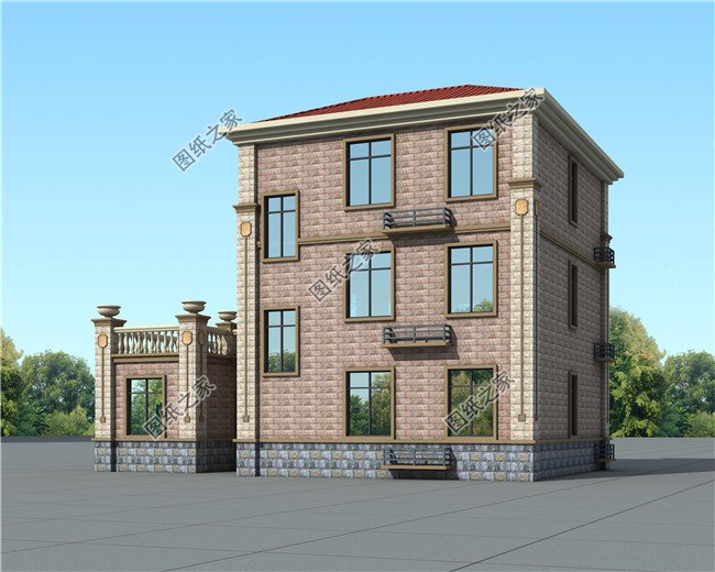 新农村实用型三层别墅设计CAD图纸带效果图