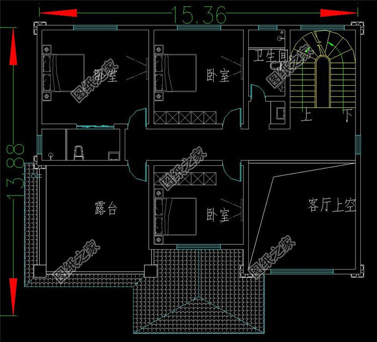 180平高端歐式三層別墅圖紙設計,大戶型複式客廳