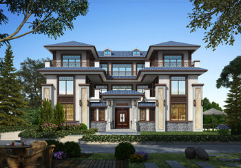 18×15米新中式高档农村三层别墅设计图，低调奢华又实用