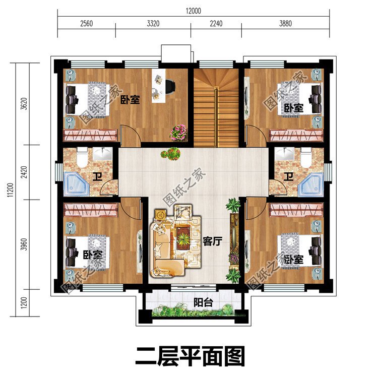独栋经济型二层小别墅房屋设计图,含全套施工图效果图
