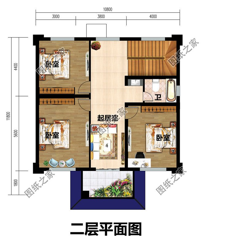 小户型两层新中式别墅设计图