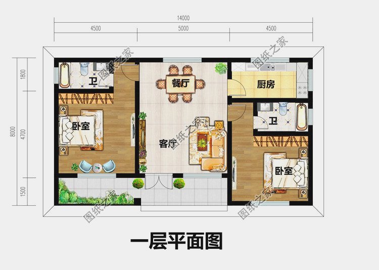 农村一层平房小洋楼户型图