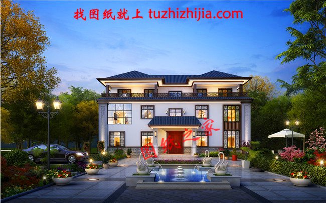 新中式农村三层别墅设计图