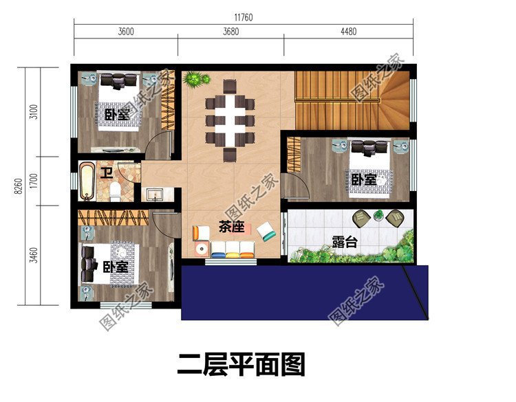 农村自建房二层房子二层户型图