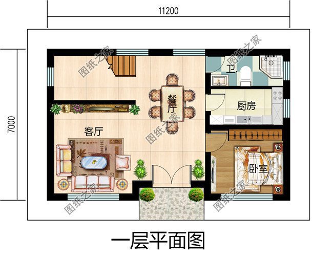 新农村二层别墅设计图纸一层户型图