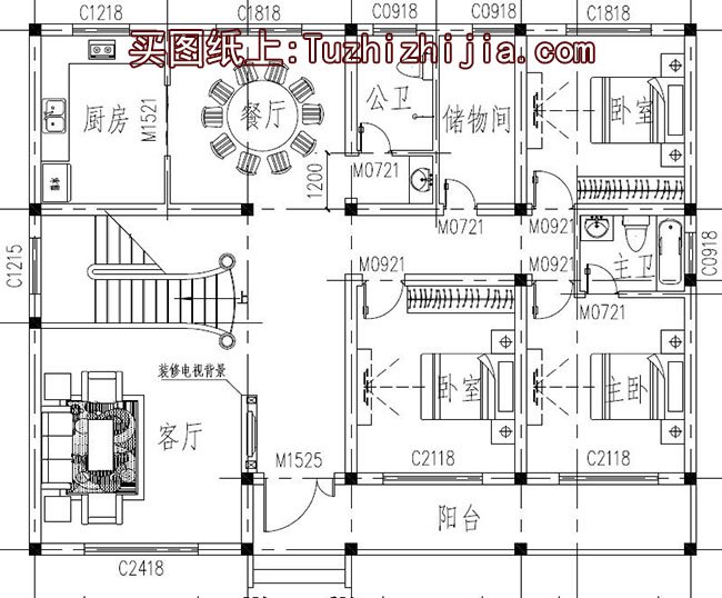 推荐：6套乡下建房一层户型图，造价15万，2024年最新设计