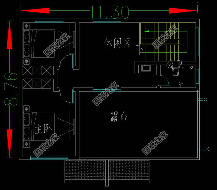 新中式三层别墅设计图纸三层户型图