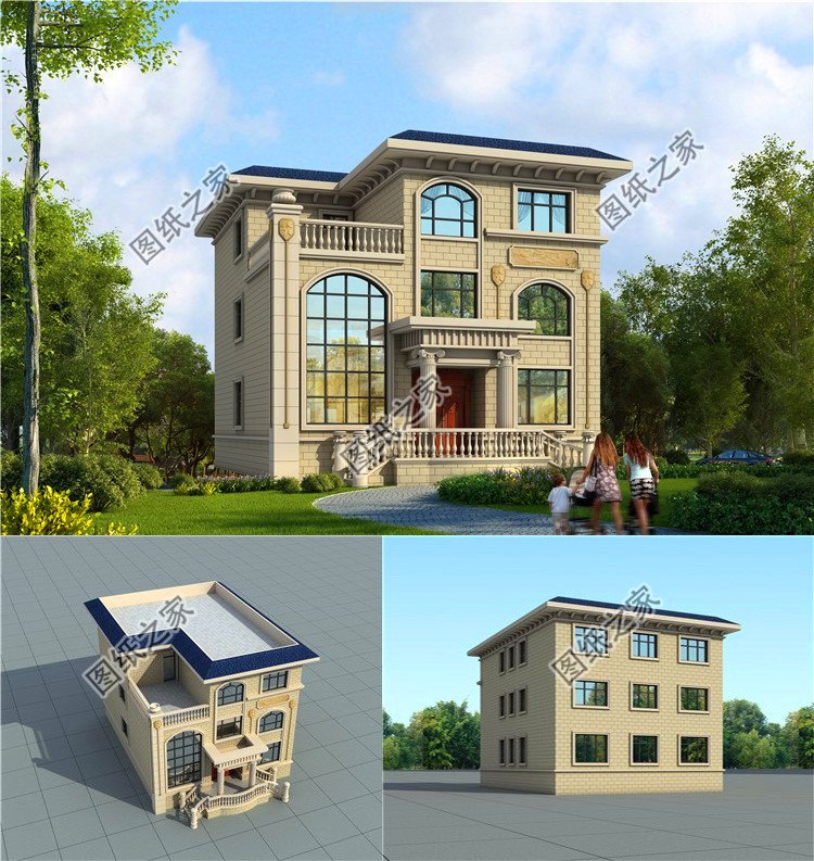 推荐：这四款10×12米三层房屋设计图，户型经典耐看