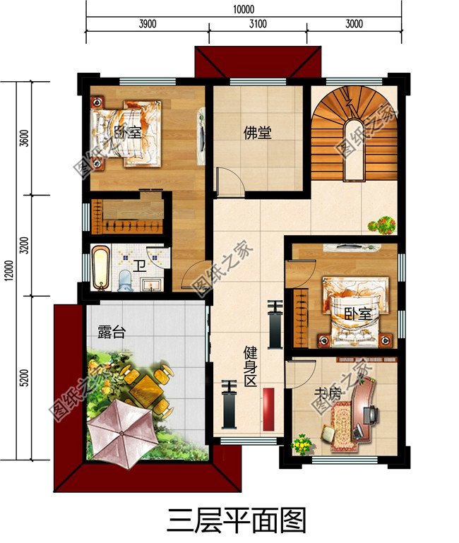 推荐：这四款10×12米三层房屋设计图，户型经典耐看