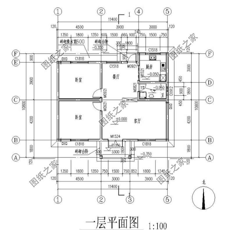 一層平房設計圖農村自建房戶型圖,外觀很有排面,家人很喜歡