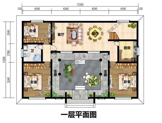 二层别墅挑空客厅复式户型，设计简单大气，这是理想中的家