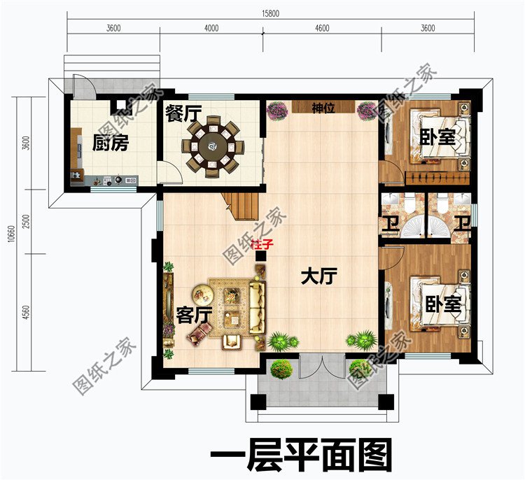 新中式风格二层住宅设计图