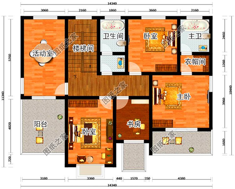 四间两层经典别墅设计图，不到40万的造价，实用省钱又划算