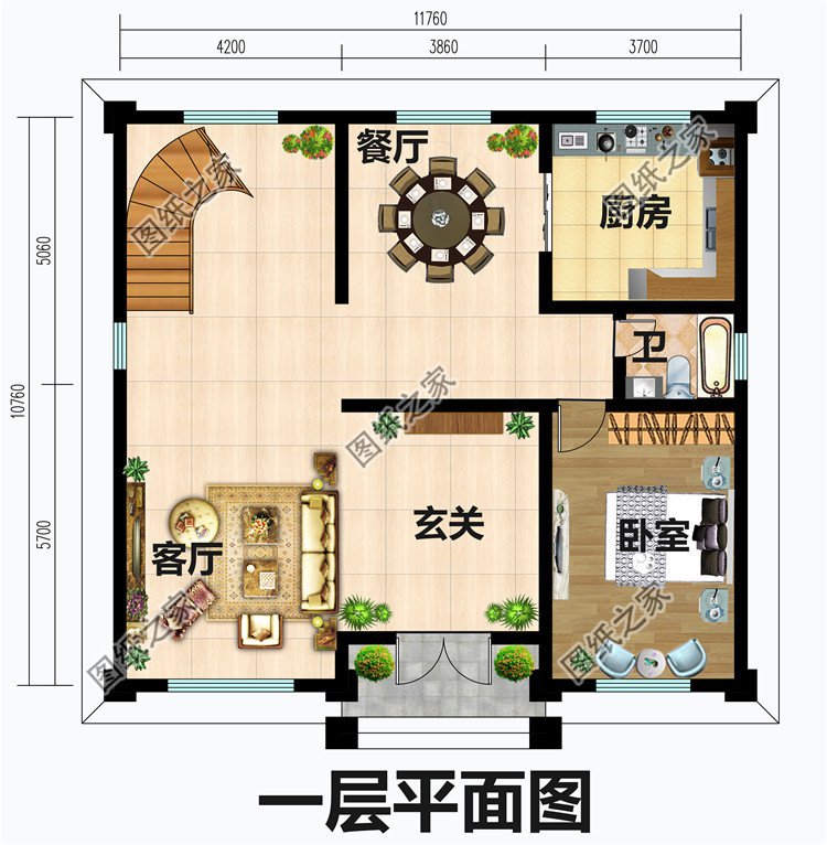 三层盖房子欧式挑空客厅别墅设计图