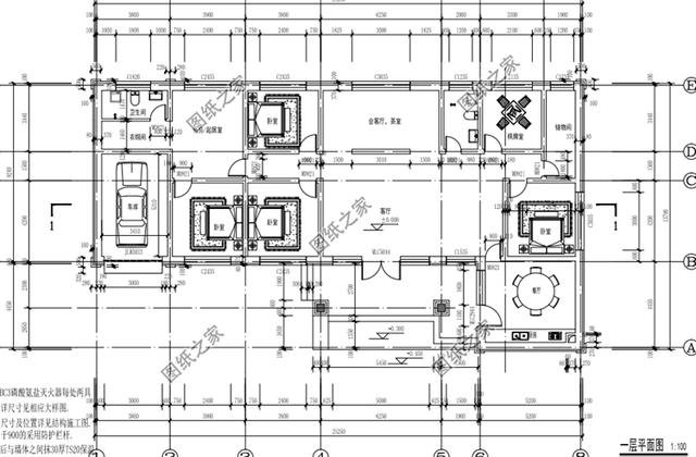 一层自建房带车库设计图，自己住给父母都可以，实惠又好看