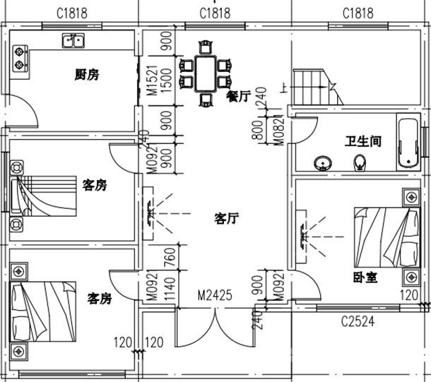 進深10米的農村房屋戶型圖看看這幾款是不是你想要的設計圖