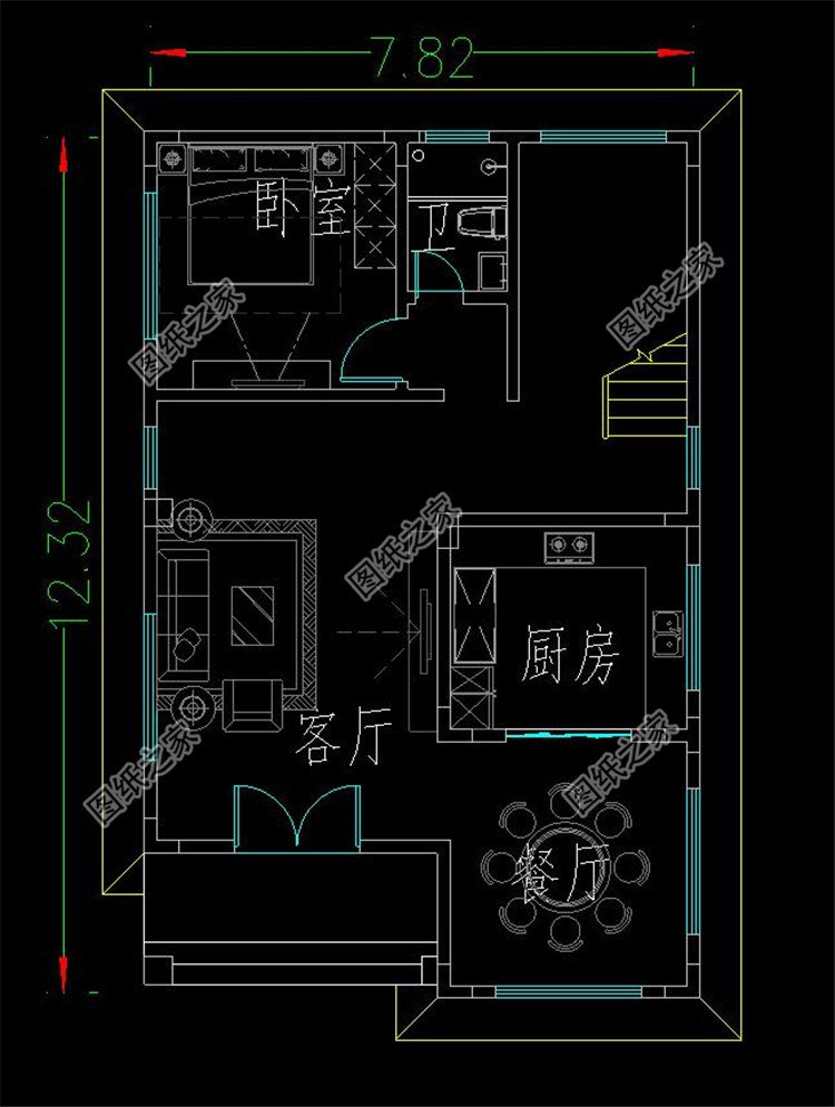 90平方米小戶型自建三層房屋設計圖紙及外觀效果圖