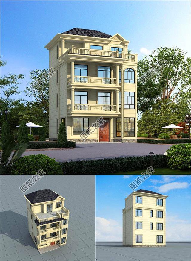 三款三层半四层别墅设计图，超适合四代同堂的大家庭建房，多卧室设计