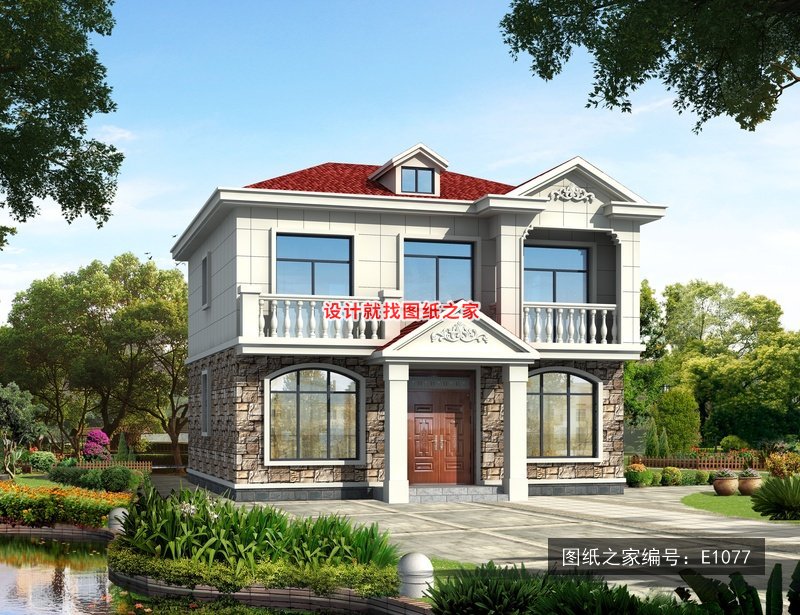 开间9.5米进深10.36米二层简欧风带露台 3层户型图