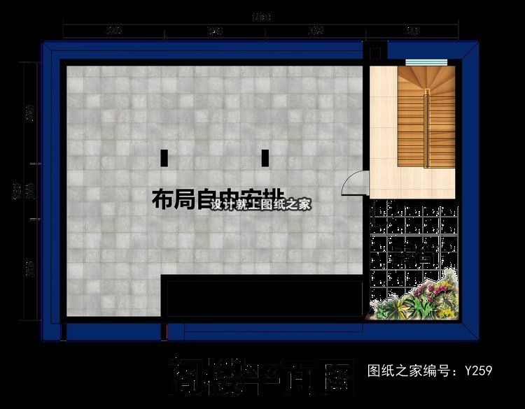 开间14.1米进深9.2米一层简欧风带配房无罗马柱 2层户型图