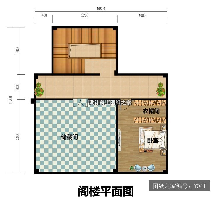 开间18.6米进深19.2米一层简欧风带车库 2层户型图