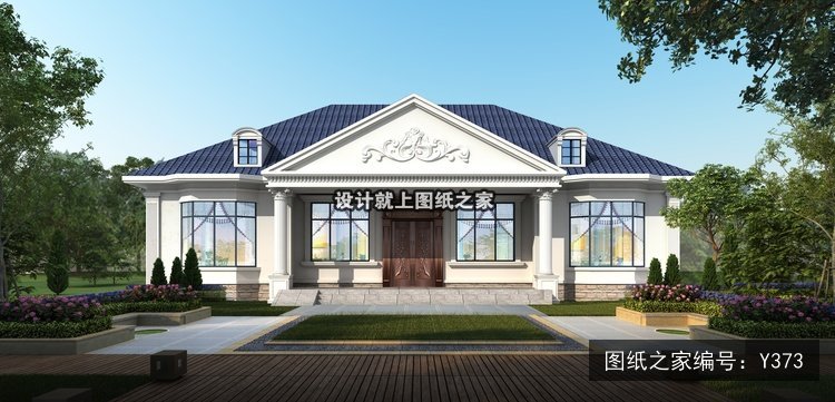开间17.76进深12米一层简欧风无罗马柱 效果图
