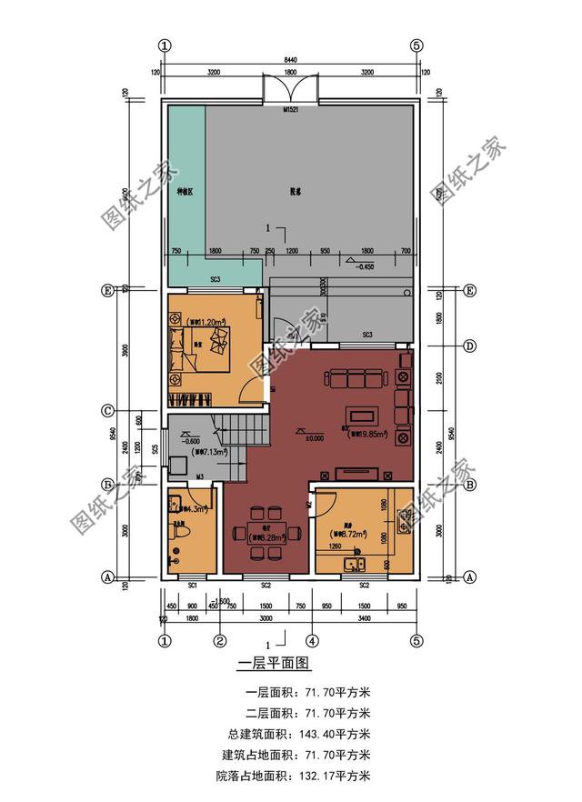 新农村80平米二层房屋设计图纸，精简户型，地方不大也能合理规划