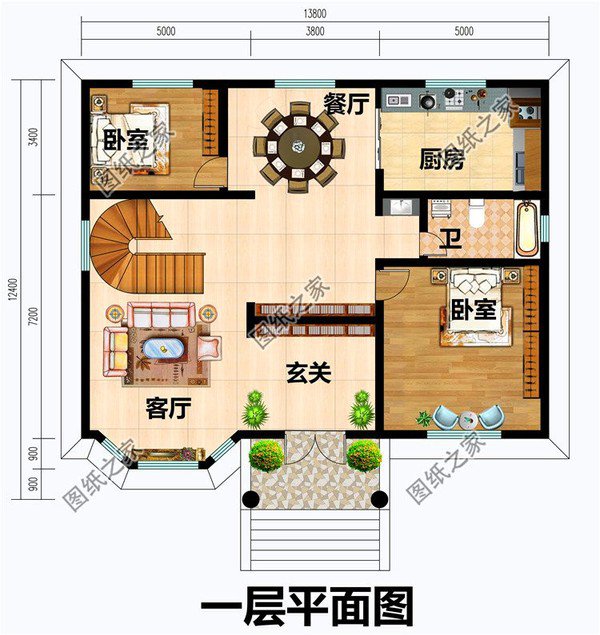 农村二十万自建房设计图，造价经济外观大气，建好了邻里乡亲来做客