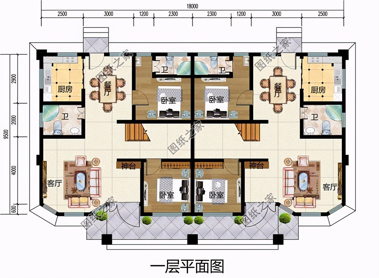 2024年新款三层双拼别墅图，兄弟姊妹都能建，和家里人一起选选吧！