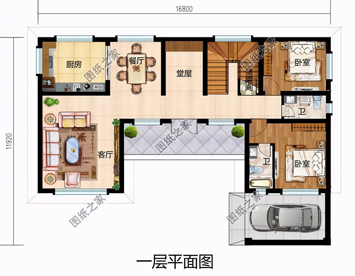二层自建房16x12米设计图纸，多种风格，给家里人看看