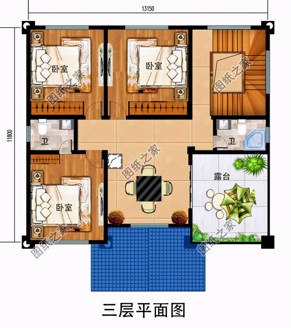 2024最火三层别墅设计图，户型不大不小刚好，快来看看适不适合你家的宅基地