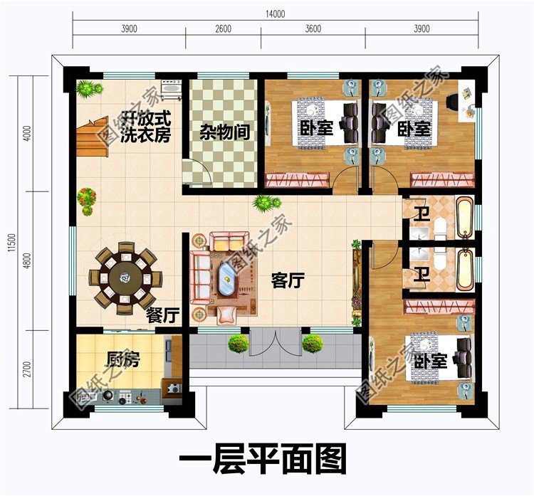 简单大气农村150平米三层楼房外观效果图，美观实用还省钱